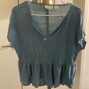 Light blue Cynthia Rowley linen top